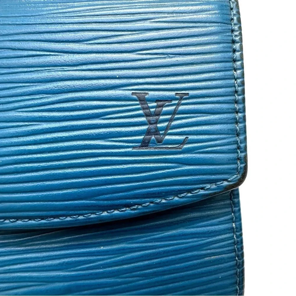 LV blue Epi Porte Minnaie Coin Wallet - Picture 3 of 11
